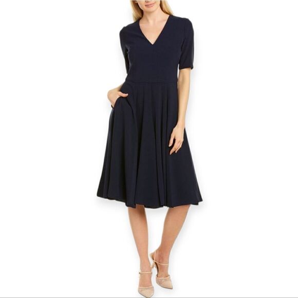 Gal Meets Glam Edith City Crepe Fit & Flare midi dress, size 20 - Picture 6 of 10